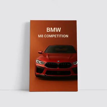 BMW M8 Competition Red Orange Background
