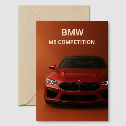 BMW M8 Competition Red Orange Background