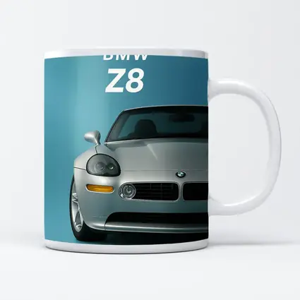 BMW Z8 Silver Car Teal Background