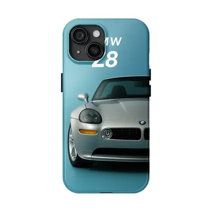 BMW Z8 Silver Car Teal Background