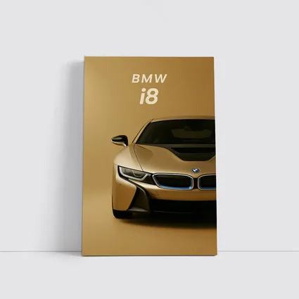 BMW i8 Gold Minimal Background Art