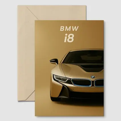 BMW i8 Gold Minimal Background Art