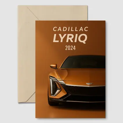 Cadillac Lyriq Front View Orange Background
