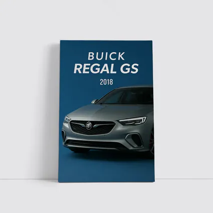 Buick Regal GS Silver Car Blue Background