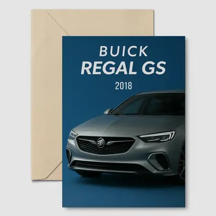 Buick Regal GS Silver Car Blue Background