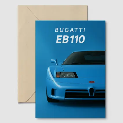 Bugatti EB110 Front View Blue Background