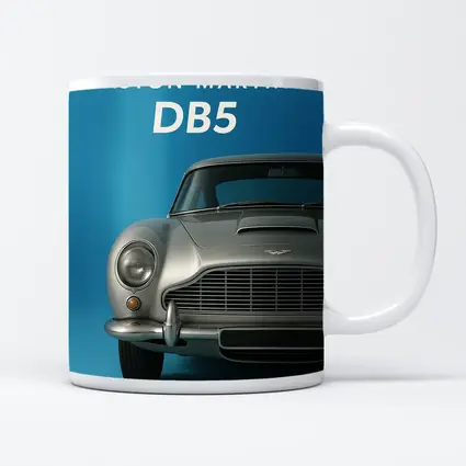 Aston Martin DB5 Silver Blue Background