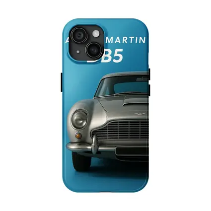Aston Martin DB5 Silver Blue Background