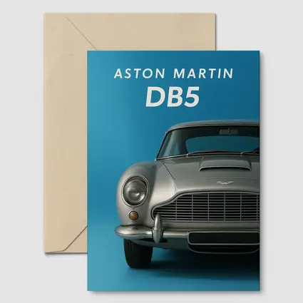 Aston Martin DB5 Silver Blue Background