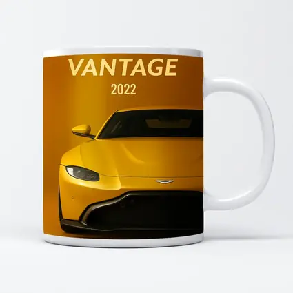 Aston Martin Vantage Yellow Studio Front View