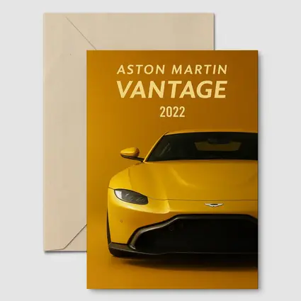 Aston Martin Vantage Yellow Studio Front View