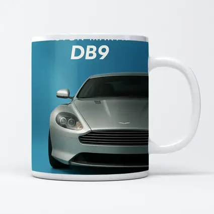 Aston Martin DB9 Silver Blue Background