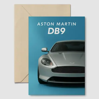 Aston Martin DB9 Silver Blue Background
