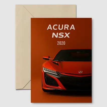 Acura NSX Red Supercar Orange Background