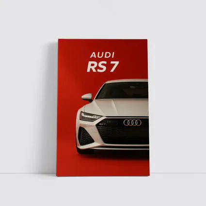 Audi RS7 White Car Red Background