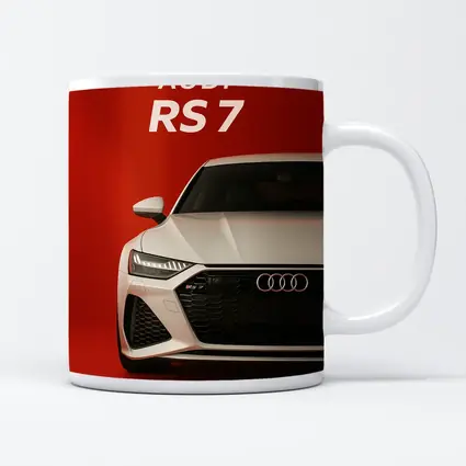 Audi RS7 White Car Red Background