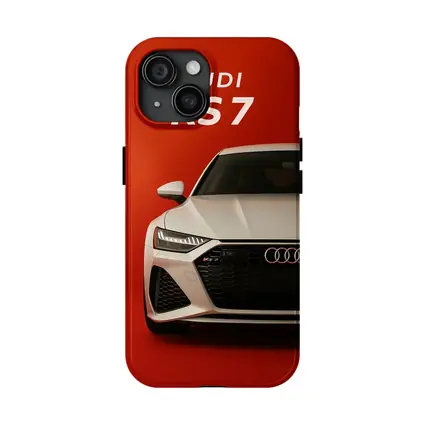 Audi RS7 White Car Red Background