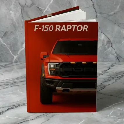 Ford F-150 Raptor Truck Red Background Art