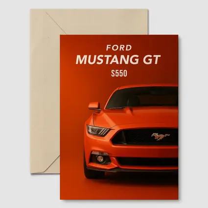 Ford Mustang GT S550 Orange Background Art