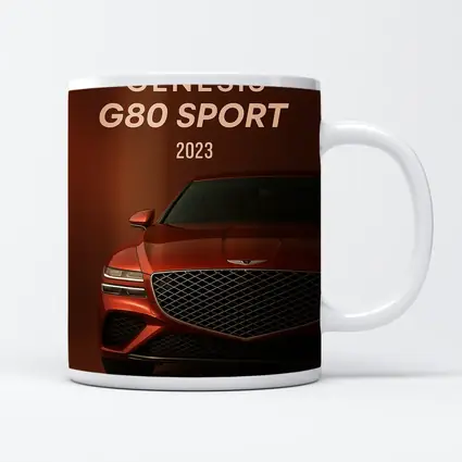 Genesis G80 Sport Front View Dark Red