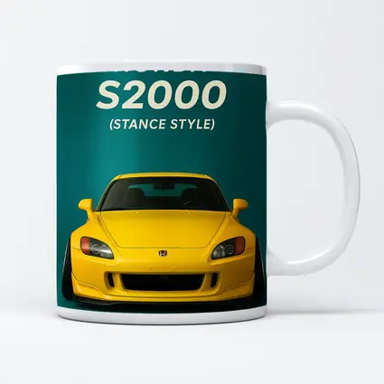 Honda S2000 Stance Style Yellow Teal Background