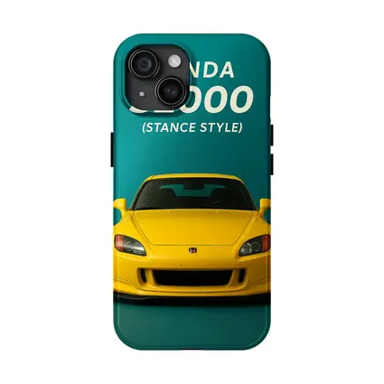 Honda S2000 Stance Style Yellow Teal Background
