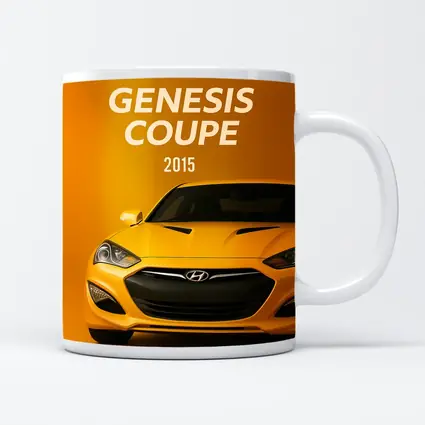 Hyundai Genesis Coupe Yellow Sports Car Art