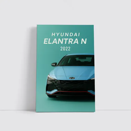 Hyundai Elantra N Front View Teal Background