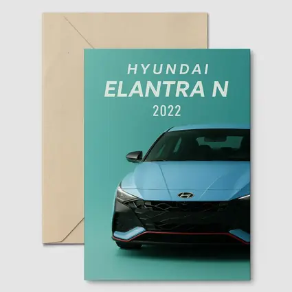 Hyundai Elantra N Front View Teal Background
