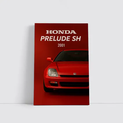 Honda Prelude SH Red Car Art