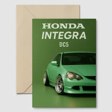 Honda Integra DC5 Green Stance Car Art