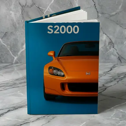 Honda S2000 Orange Sports Car Blue Background
