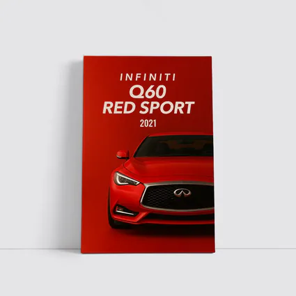 Infiniti Q60 Red Sport Front View