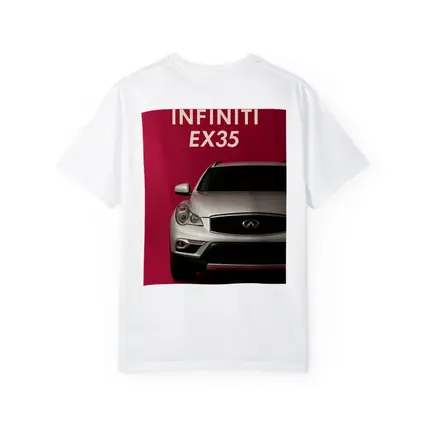 Infiniti EX35 Silver Car Red Background