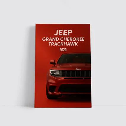 Jeep Grand Cherokee Trackhawk Red Background Art