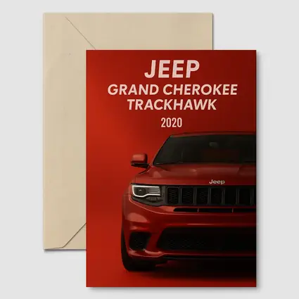 Jeep Grand Cherokee Trackhawk Red Background Art