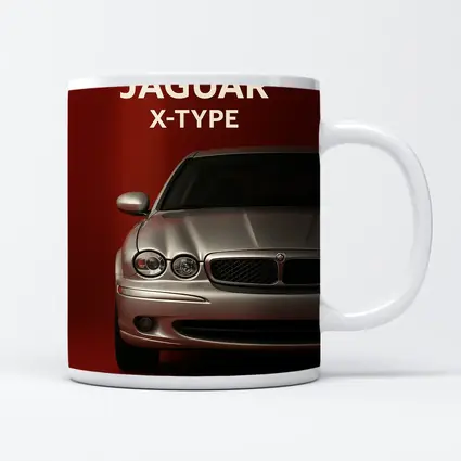 Jaguar X-Type Car on Dark Red Background
