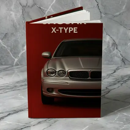 Jaguar X-Type Car on Dark Red Background