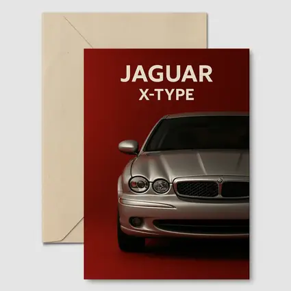 Jaguar X-Type Car on Dark Red Background