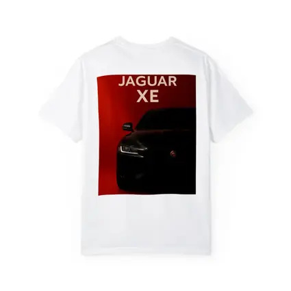 Jaguar XE Dark Car on Red Background