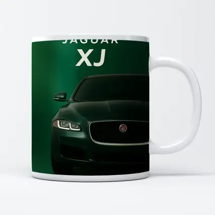 Jaguar XJ Dark Green Luxury Sedan Art
