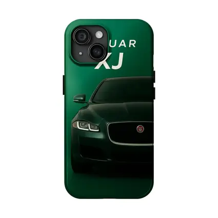 Jaguar XJ Dark Green Luxury Sedan Art