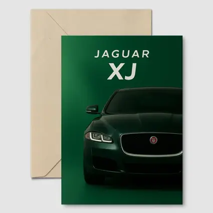 Jaguar XJ Dark Green Luxury Sedan Art