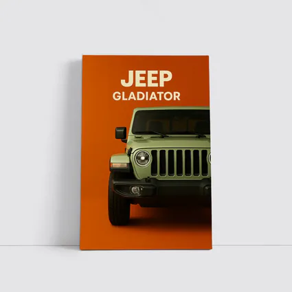 Jeep Gladiator Front View Orange Background