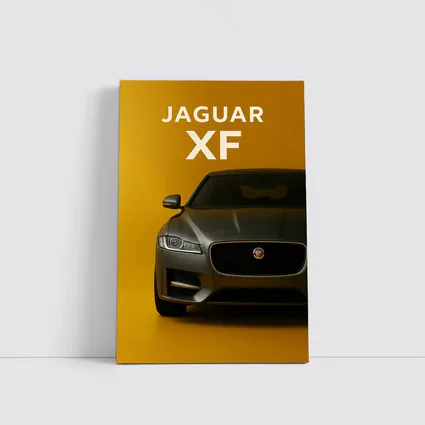 Jaguar XF Sedan Front View Yellow Background