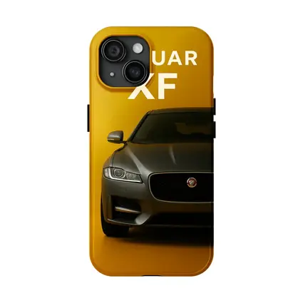 Jaguar XF Sedan Front View Yellow Background