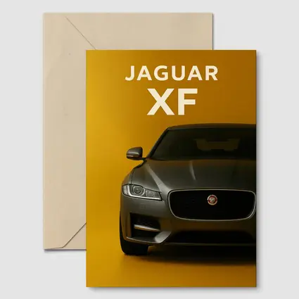 Jaguar XF Sedan Front View Yellow Background