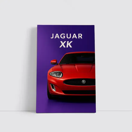 Jaguar XK Red Car Purple Background