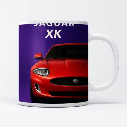 Jaguar XK Red Car Purple Background