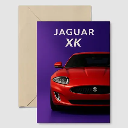 Jaguar XK Red Car Purple Background